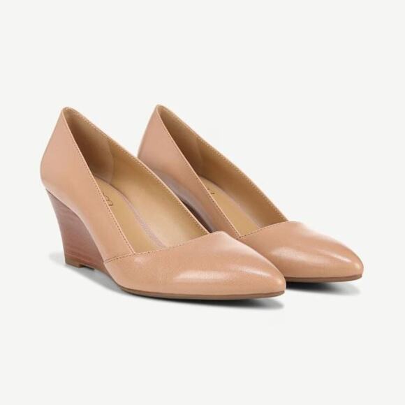 Franco Sarto Women's Frankie Slip On Wedge Pump Cool Taupe Leather Size 9W NWB - Picture 1 of 6